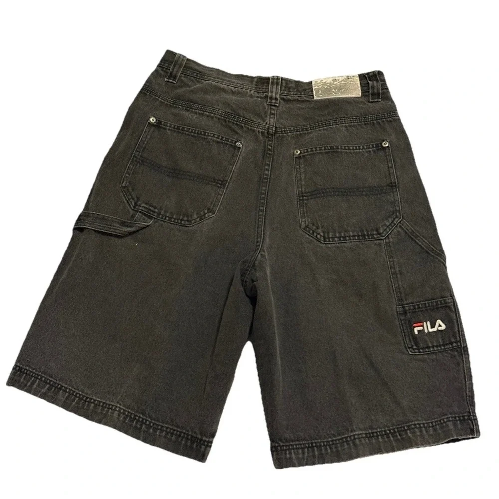 Fila Vintage‎ Men's Denim Shorts Size 36 Retro Jean Style Dark Grey/Black